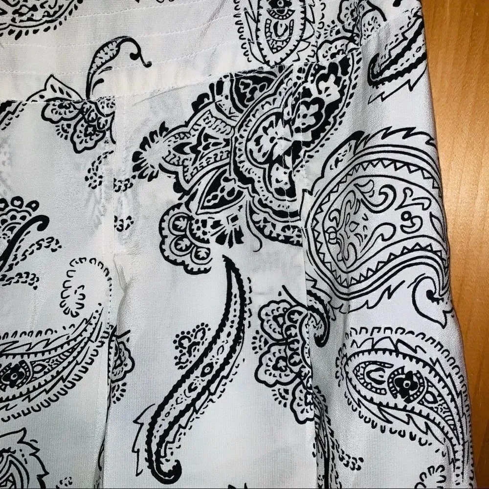 Allison Taylor silk black/white paisley skirt 4